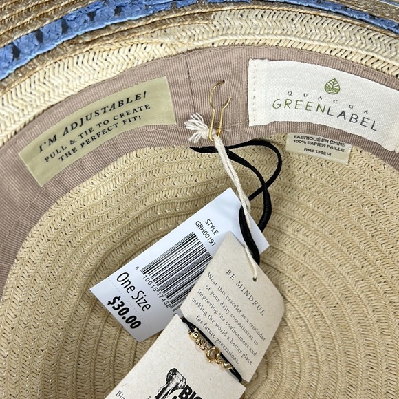 QUAGGA GREEN LABEL | Straw Sun Hat w/Blue Trim - Picture 4 of 4